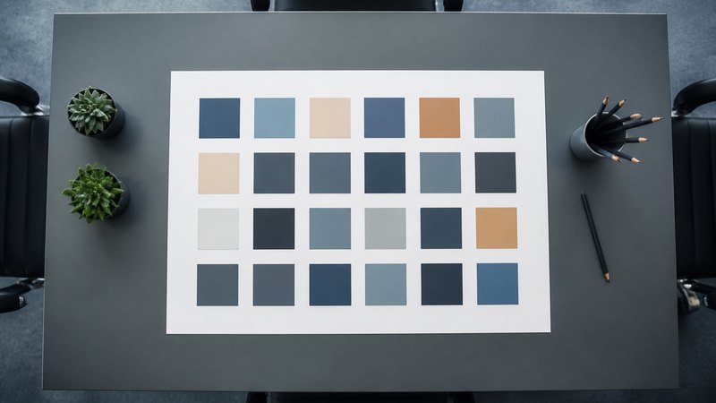 Griglia di quadrati colorati disposti su un foglio durante una talent review